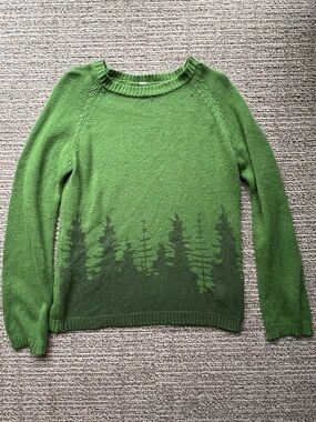 Green Forest-Print Women's Sweater